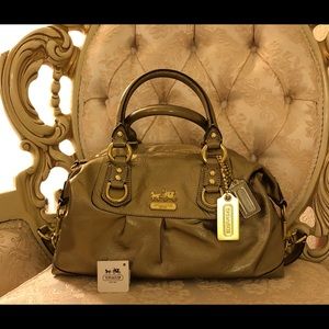 Coach bronze patent leather multi-style satchel